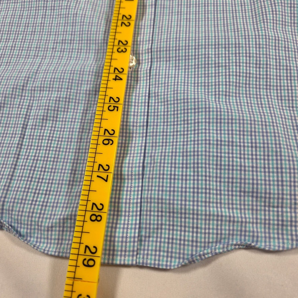 Brooks Brothers 1818 Regular Fit Blue Micro Check Cotton Dress Shirt 15.5 32/33 - Picture 5 of 8